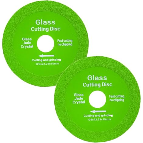 2 Pièces Disque Coupe Verre, Disque Diamant 125 Carrelage, Disques à Tronçonner Diamant, Disques Carrelage pour Bouteille, Porcelaine, Jade, Granit, Verre(125 x 22,23mm) (1/5)