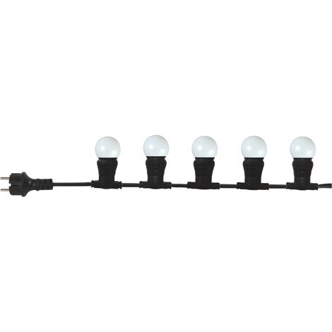 TIBELEC 10 m lange Lichterkette für den Außenbereich, 10 warmweiße B22-Glühbirnen, 500 Lumen pro 10 m TIBELEC