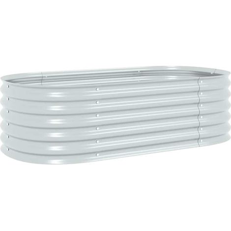 Maison Exclusive - Letto Rialzato Giardino 160x80x44 cm in Acciaio Zincato Argento (1/5)