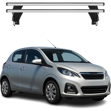 OMAC Dachträger Querträger Alu für Peugeot 108 2014-2022 – Abschließbar – T-Nut – City-Crash-getestet – Max. 50 kg Silber (1/5)