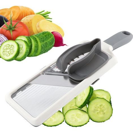 BelleRise – Multifunktionale Mandoline mit verstellbarer Edelstahlklinge, Gemüseschneider und Käsereibe (1/5)