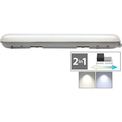 PLAFONIERA DOPPIO TUBO LED CAMBIA TONO 2 x 56W - 4000/6500K mm.1500 x 100 x 68 mm