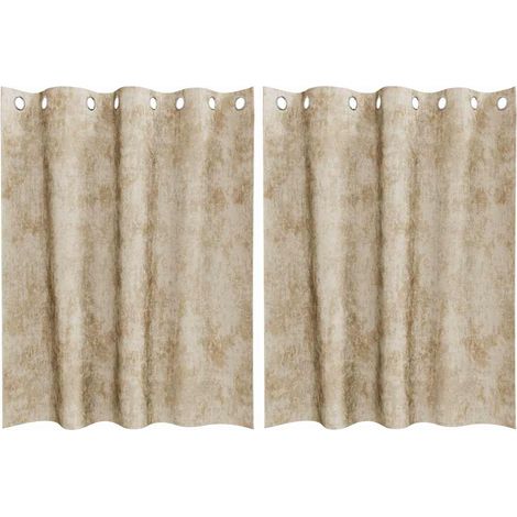 Rideaux en velours 2 pcs Crème 140 x 140 cm Velours (1/5)