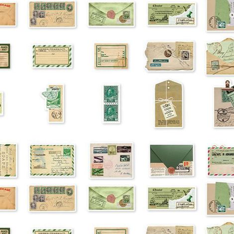 Pack d'autocollants infeelme - Série Lettres Vintage : Autocollants décoratifs pour journal intime rétro (40 lettres manuscrites) (1/5)