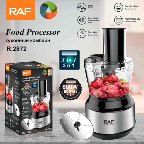 Hachoir à viande électrique domestique aux normes européennes - 0,75 L - Hachoir à viande multifonctionnel, trancheuse et robot culinaire - Portable (1/5)