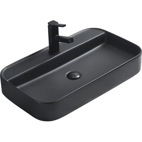 Mexen Sofia lavabo de comptoir 70 x 40 cm, Noir mat - 22157085 (1/2)