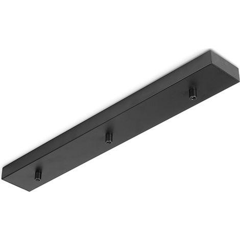 Rosone Multicavo 3 Fori In Metallo Nero Opaco L60Cm