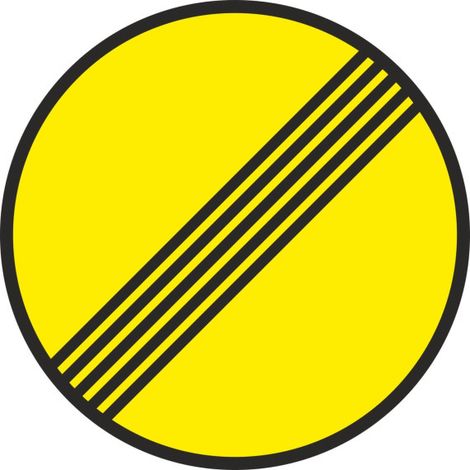 Señal Vial Metálica Fin de Prohibiciones Diámetro 500 mm