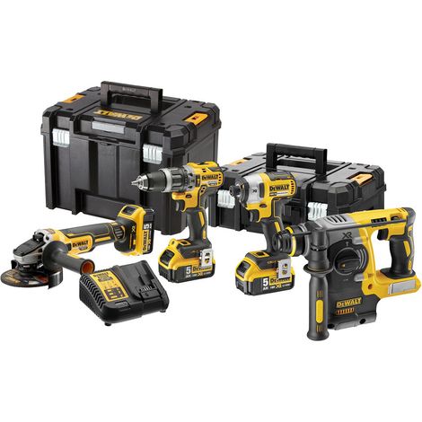 Pack 4 XR 18V (3x5,0 Ah) Werkzeuge in 2 T-STAK Koffern - DEWALT DCK422P3T-QW