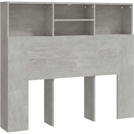 Mueble cabecero gris hormigón 120x19x103,5 cm vidaXL