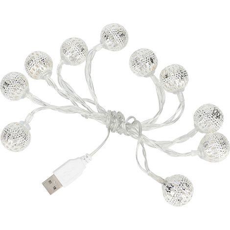 Guirlande lumineuse LED décorative en métal creux, boules marocaines, blanc chaud, idéale pour les mariages, les fêtes et la décoration de chambres. (1/5)