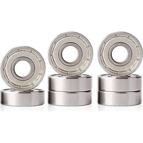 608 ZZ Ball Bearings for Roller Skates, Longboards, and Wheels, Suitable for ABEC, Used for Skates, Skateboards, and Scooters, 8 Pieces (8 mm x 22 mm x 7 mm) (1/5)