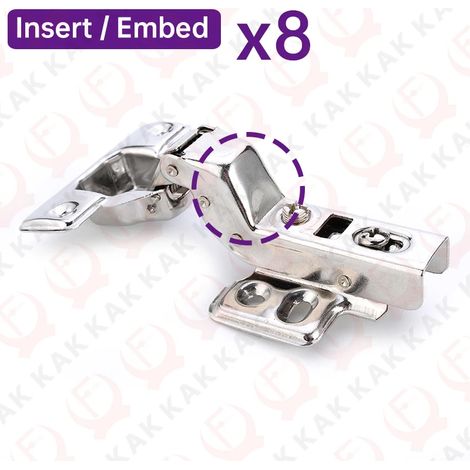 (Insérer Embed x 8 - Fédération de Russie) 8 charnières de porte hydrauliques en acier inoxydable à fermeture douce avec amortisseur pour meubles de cuisine (1/5)