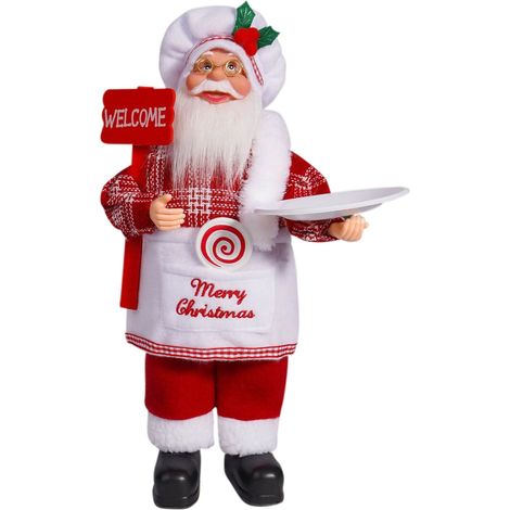Statue De Pere Noel - 32 Cm - Figurine De Noel Debout Pour Decoration De Sapin De Noël Cheminee Table - Lot De 1 (1/5)