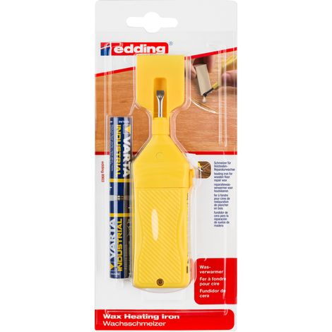 Edding - Fer chauffant E8903 - Fer à fondre fourni avec 2 piles AA 1,5 V - Pour cires de restauration de plancher en bois - 1 pc(s)