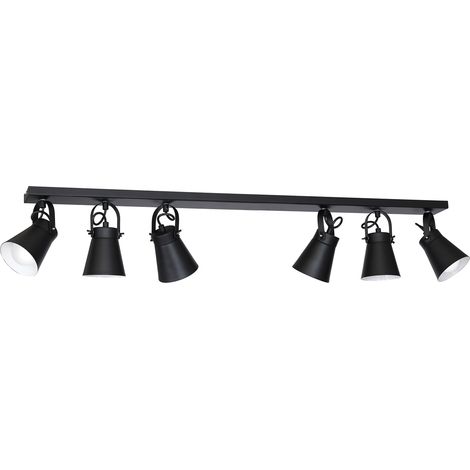 Rampe 6 spots orientables noir-mat E27 Amos Luminex