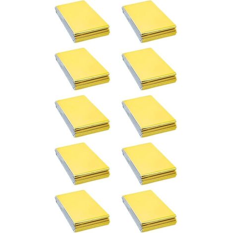 AMXCNOY [10er-Pack] 210 x 160 cm Extra große Mylar-Aluminium-Notfalldecke, Rettungsdecke (1/4)