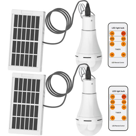 Ampoule solaire portable 350 lm, lanterne LED rechargeable USB pour le camping, idéale pour la randonnée, la tente, l'intérieur, l'abri de jardin, le poulailler, les ouragans, les situations d'urgence (1/5)