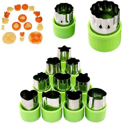 Coupe-biscuits aux légumes professionnels, lot de 12 emporte-pièces en acier inoxydable pour gâteaux, biscuits, sushis, fruits (12 styles)-Fei Yu (1/5)