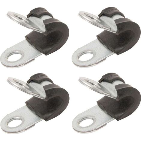 Lot de 4 colliers de serrage métallique avec insert caoutchouc – Diamètre 8 mm – Fixation sécurisée pour tubes et câbles – Largeur 15 mm (1/2)