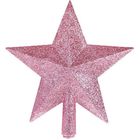 Décoration de sapin de Noël avec étoile scintillante (rose) (1/5)