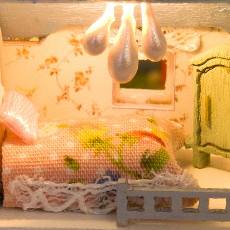 Kit de mini-maison à monter soi-même avec lumières LED - Idée cadeau Noël/anniversaire - Décoration intérieure 2 (1/5)