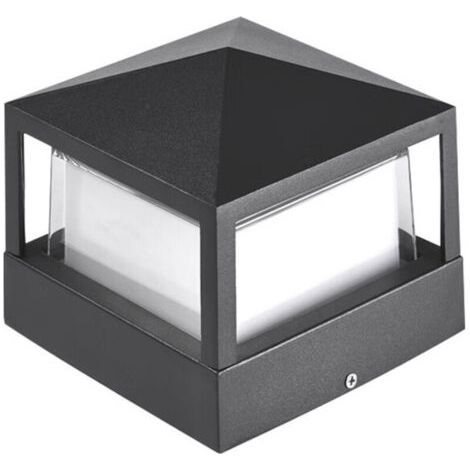 Pair Lampe de Poteau Lampe Pilier Portail Lampe D'exterieur lumiere colonne lampe Villa IP65 etanche Aluminium jardin paysage pelouse porte cloture entree lumier, Blanc Froid Classe energetique A++ (1/4)