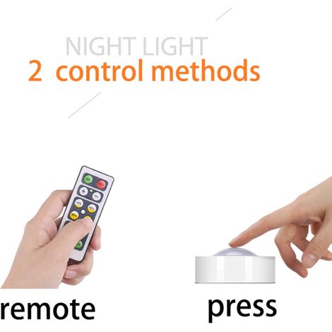 Lot de 3 - Éclairage d'Armoire 4 Modes De Couleur Veilleuse LED Avec Télécommande Pour Chambre Armoire De Cuisine Penderie Placard (1/5)