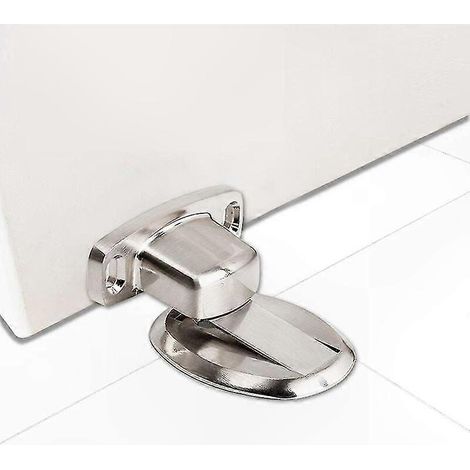Robuster, bodenmontierter Türstopper, dezentes Design, silberfarbene Ausführung (1/5)