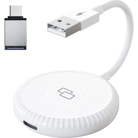 Adaptateur de miroir Carplay, Dongle de miroir filaire, dispositif de mise en miroir d'écran de téléphone pour téléphones IOS ronds (1/5)