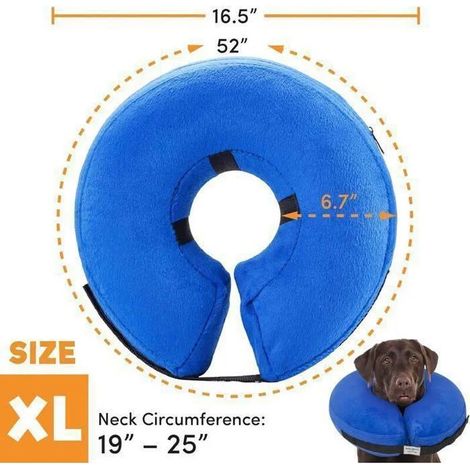 Collier de Récupération- Gonflable - Imperméable - Ajustement Personnalisé - Bleu XL