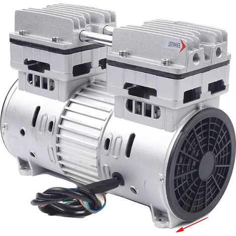 Compressore d'aria, potenza 750W, funzionamento silenzioso, colore grigio. (1/2)