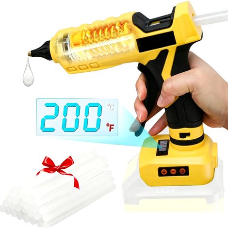 100W Mini pistolet à colle chaude sans fil avec 20 bâtons 11×150mm, chauffage rapide . Idéal pour bricolage, réparations et projets créatifs