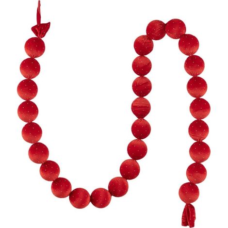 EDG Enzo De Gasperi Festone Natalizio con Palle Brillanti Rosse L180 cm Ø6 cm – Decorazione di Natale (1/2)
