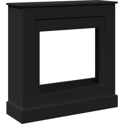 Cadre de cheminée noir 90x30x90 cm bois d'ingénierie