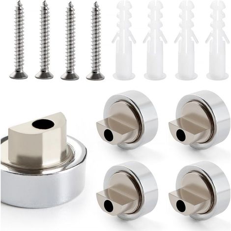 GDHZS- Lot de 4 clips de miroir ronds en alliage de zinc de 6 à 7 mm avec tube d'expansion et vis, pour miroir et verre de 5 à 7 mm d'épaisseur (1/5)