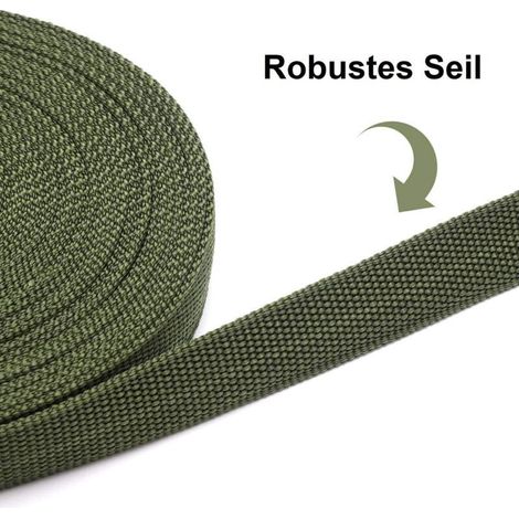 ALLIANDISLaisse pour Chien, Laisse de Dressage Chien avec Poignée Longe Chien Longue Sangle en Nylon Mains Libre pour Petits à Grands Chiens Animal de Compagnie Promenade Jogging 10m2.5cm (Vert) (1/3)