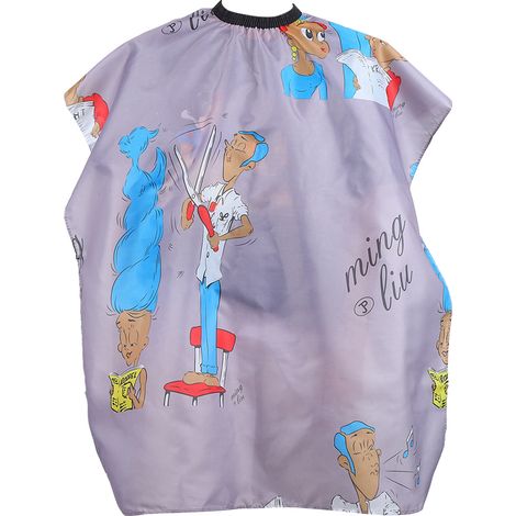 Tablier de coiffure pour enfants, motif dessin animé, pour salon de coiffure à domicile, cape grise (1/5)