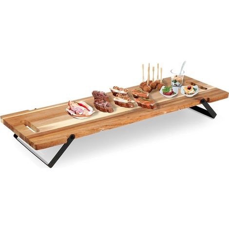 Elegante bandeja plegable para servir en madera de acacia (1/5)