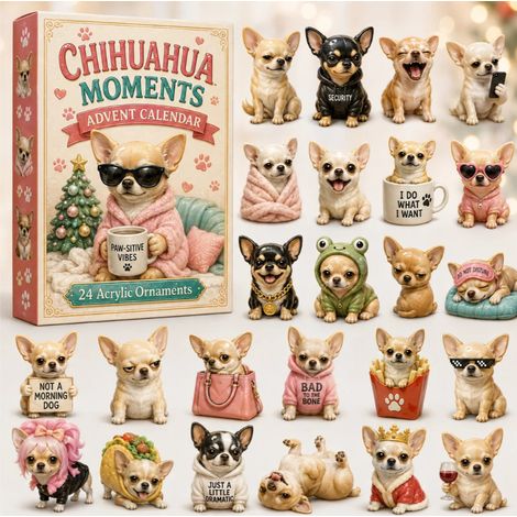 New Christmas Advent Calendar 2026 - Chihuahua Dog Mommy's Day Calendar - A - 3D