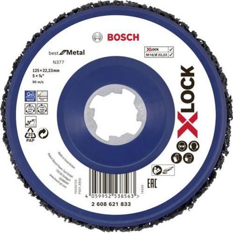 Bosch – Disque à lamelles pour meuleuse 2608621833 – Diamètre 125 mm – Ø de perçage 22,23 mm – Pour surfaces métalliques et béton
