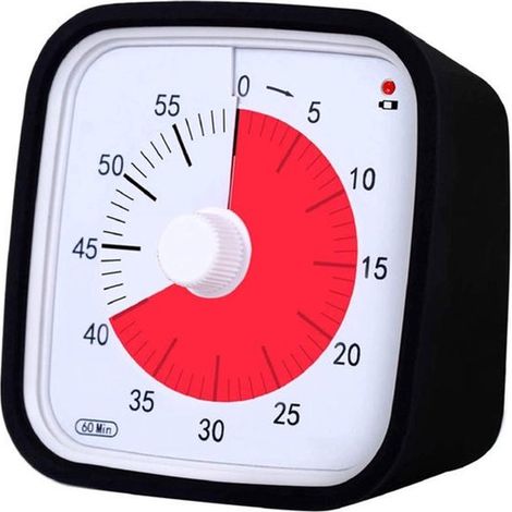 Minuterie visuelle silencieuse – 60 minutes – Housse de protection – Rappel batterie faible – Enfants et adultes (1/5)