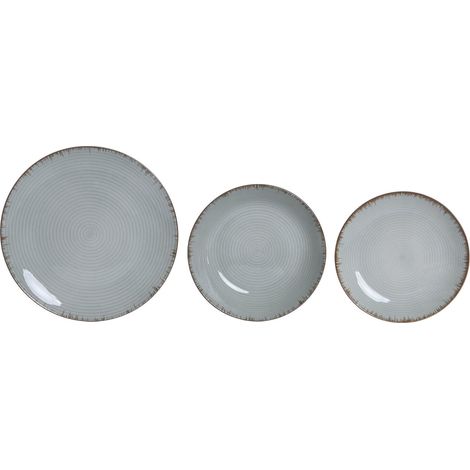 Vajilla Set 18 Porcelana 27X27X2,5 Verde Claro (1/5)