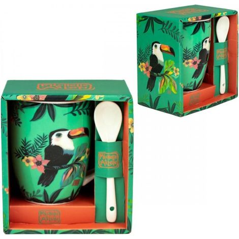 Taza de cerámica Enesco Tucán multicolor 16 oz