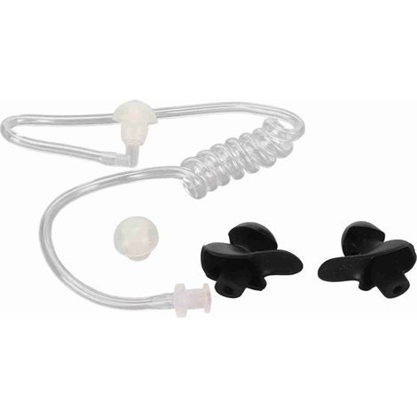 Tube acoustique universel de remplacement avec embouts en silicone pour casque radio bidirectionnel, bouchon d'oreille noir (1/4)