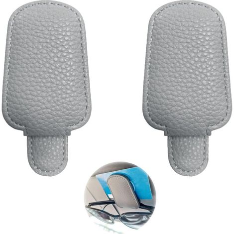 2 Piece Car Glasses Holder Set, Universal Car Glasses Holder for Glasses of Different Sizes (Grey), grey, One Size (1/5)