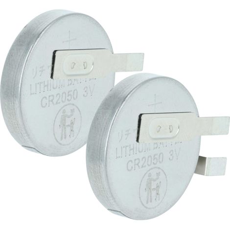 vhbw 2x Li-Ion button cell battery tab Replacement for Maxell CR2050HR 350mAh 3V suitable for model building batteries, solar lights etc.