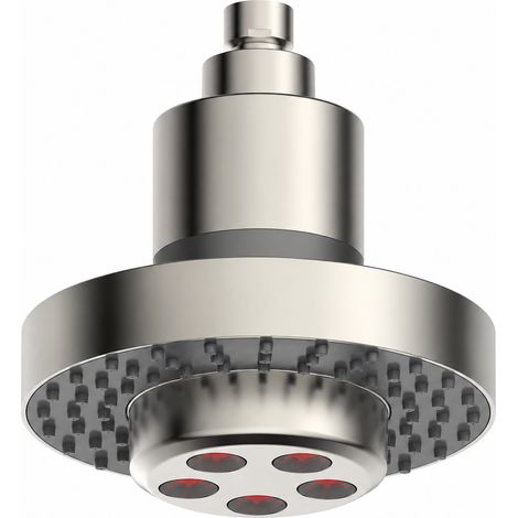 Pommeau de douche de tête à lumière rouge 72118 – finition brossée haute pression filtration 500 g – Livraison gratuite