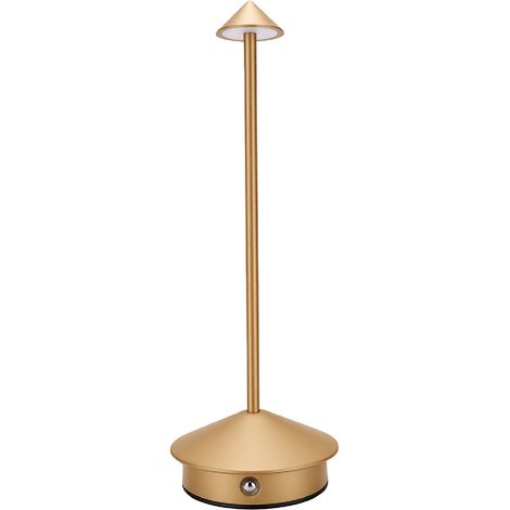 Dekorative kabellose Tischleuchte, 3 Helligkeitsstufen, Touch-Steuerung, tragbare und wiederaufladbare LED, ideal für Zuhause, Camping, Bar oder Café (goldene Farbe). (1/5)