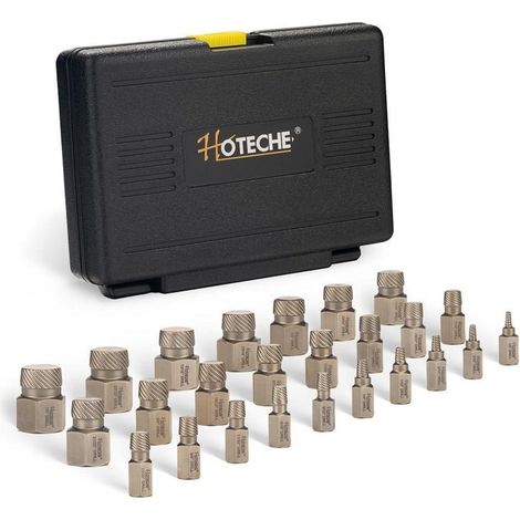 25-teiliges Schraubenausdreher Set 3,5-23mm aus Chrom-Molybdän-Stahl im Koffer (1/5)